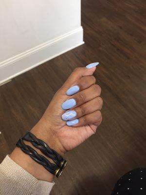 Light blue gel powder and gel polish! FLAWLESS