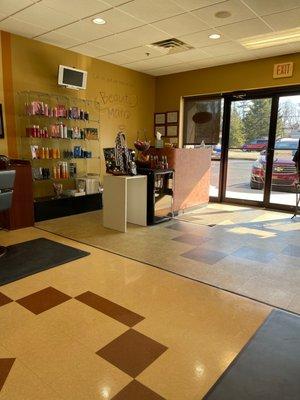 Front door and front desk