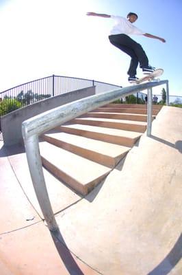 Sean Bap, front board on the rail...