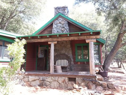 The back porch of Big Cat Cabin one of the most relaxing places you could ask for.