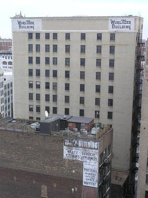 The Wurlitzer is a Renaissance Revival skyscraper that has stood empty since 1982.