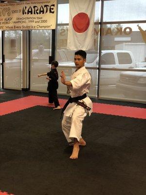 Rickyjon Baglenorth practicing kata.