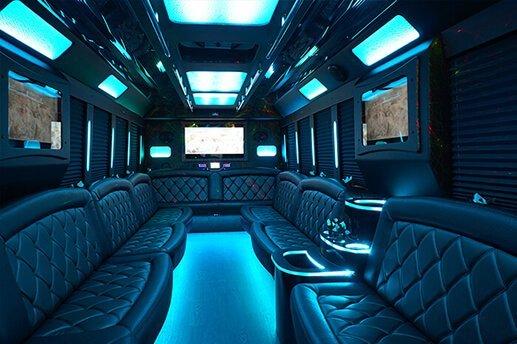 Interior 14 Passenger Mercedes Sprinter. Starting at $110.00/H