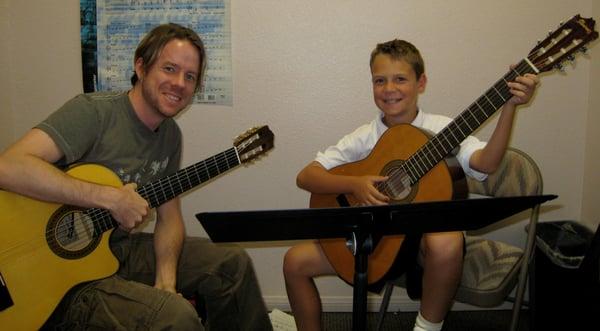 Kasey C. and guitar student