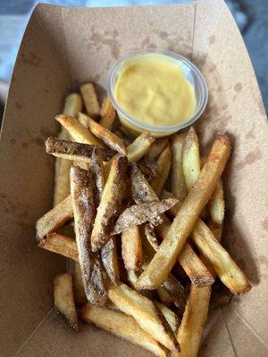 Fries with truck dust and honey mustard.