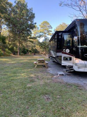 Our 45' Motorhome had an awesome spot to park for the evening.  Wouldn't mind staying longer.