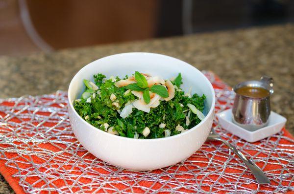 Asian Kale, Coconut and Cashew Salad