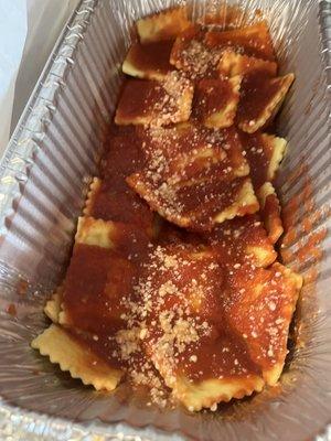 Ravioli with red sauce