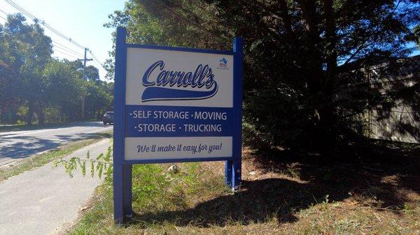 Carroll's Moving and Storage Location - Sign