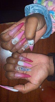 Birthday Freestyle Stiletto Nail