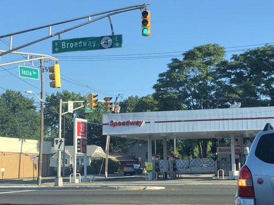 Front of the gas station, from the corner of Broadway/Rt 4 and Iozia Ter. (7/19/2018)