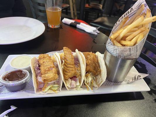 Fish Tacos w/ French fries