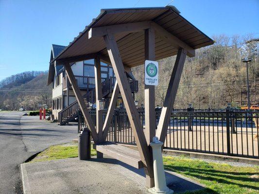 Trolley stop in rv park