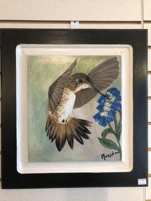 Handcrafted Hummingbird painting