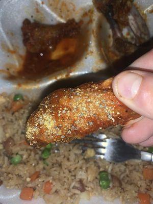 Hot with Lemon pepper sprinkles n fried rice  2. Wings with Fried Rice Combo