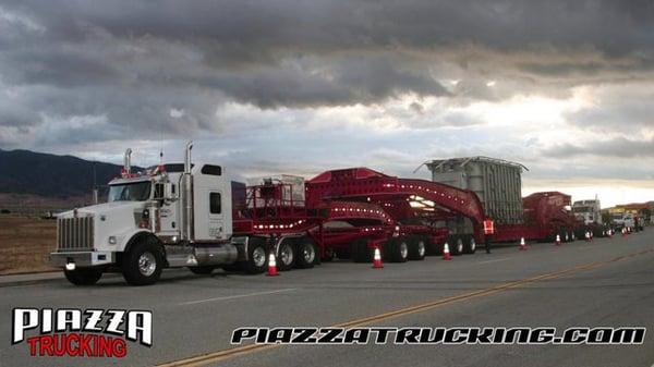 Dual lane trailer with up to 400,000 Lb capacity.