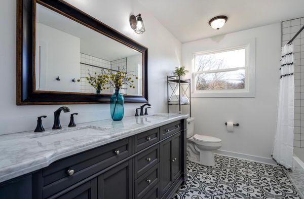 Bathroom tile and vanity install.