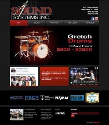 Website design for Sound Systems Inc. by Ellev Advertising Agency - www.ellev.com