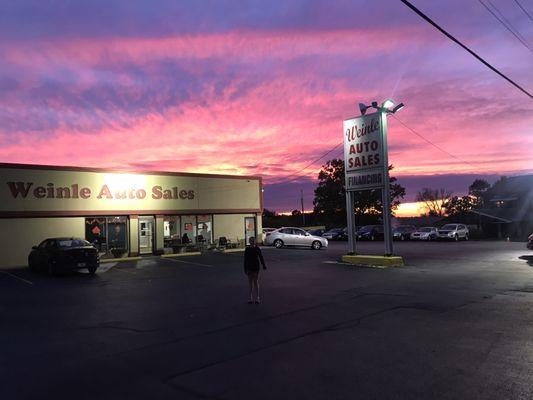 Another beautiful Sunset Over Weinle Auto Sales