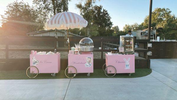 ~ Churro, cotton candy and ice cream sundae carts.  * Book 3 services get photobooth service FREE!