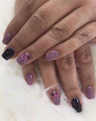 Gel powder with Gel polish