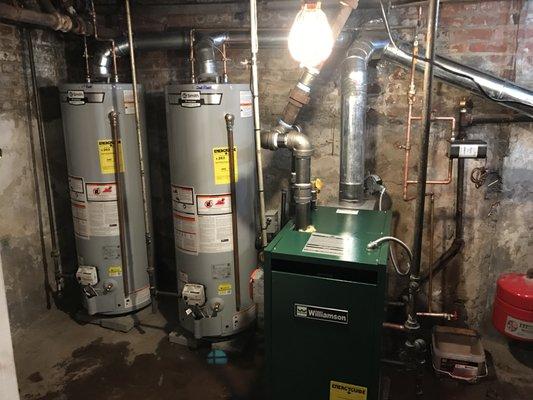 Installation of 2 Hot Water Heaters and Boiler for a residential home