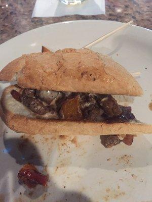 Half of my steak sandwich.