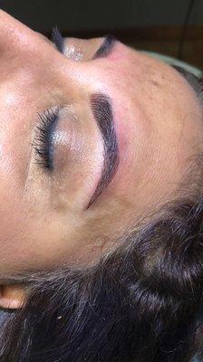 Microblading right after first session.