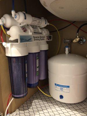 Under the sink RO-DI filter install