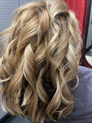 Roots, highlights and haircut