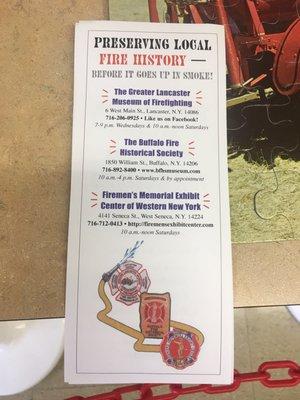 Brochure on local fire museums page 2 of 2