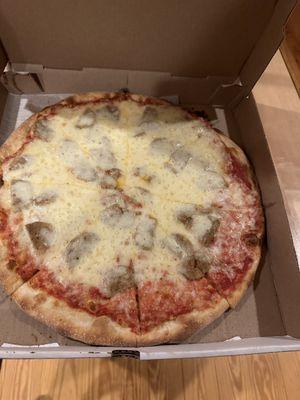 Meatball pizza (ordered with extra cheese, but it wasn't needed)