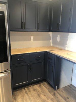 Finished painted cabinets