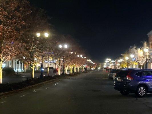 Main St. at Shops at Fallen Timbers at Night