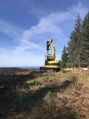 Mike, on his excavator , 360 hits a minute.