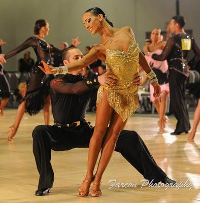 Instructors Pasha Stepanchuk and Gabriella Sabler competing at the Ohio Star Ball