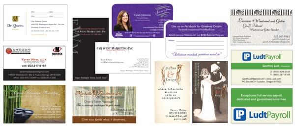 Different business card ideas.