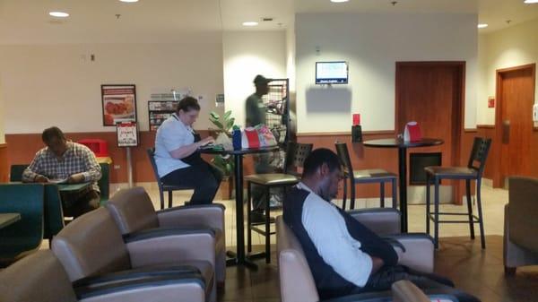 Typical lounge,  truck stop.