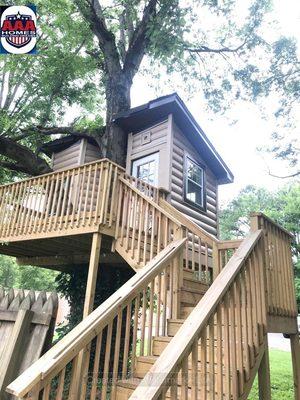 Insulated log siding with pressure treated steps and handrails!!