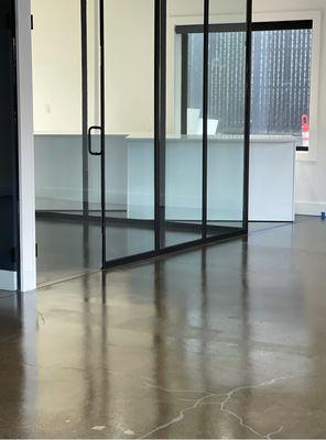 Polished Concrete Floor with Clear Coating System.