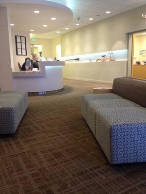 Waiting room and reception desk