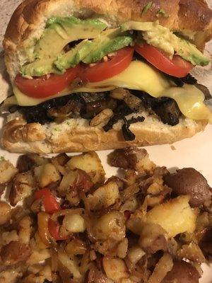 Omg Vegan Philly Cheese steaks was amazing with smashed red potatoes