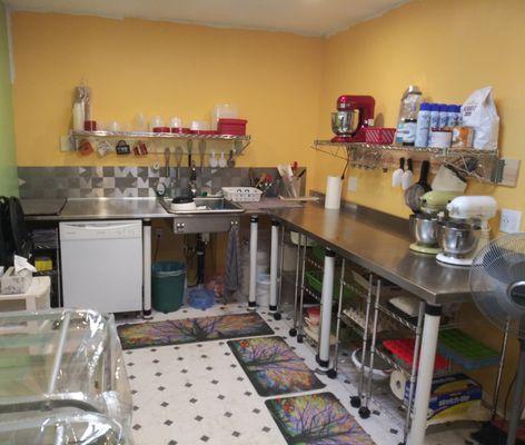 this is where the magic happens. A brand new kitchen built by our family, just for the bread.