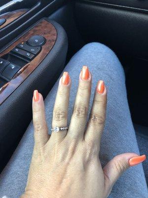 My favorite!  Cat eye orange gel polish!