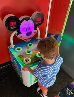 There are a few games at the arcade for toddlers.