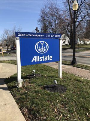 Allstate sign with phone number