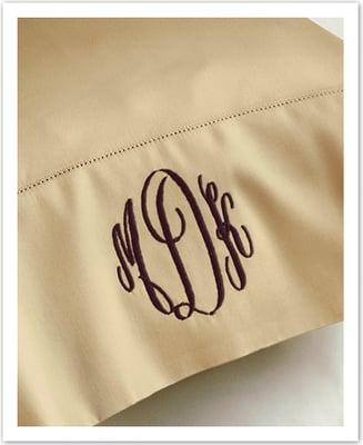 Monogramming on YOUR items, not a problem.