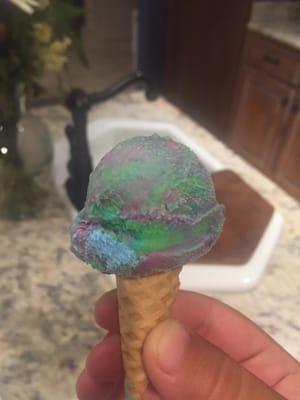 This is a mini sherbert from a icecream cake