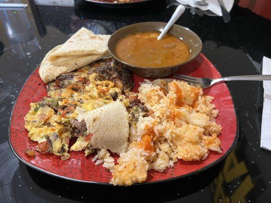 Machaca Ah! Chihuahua breakfast plate.