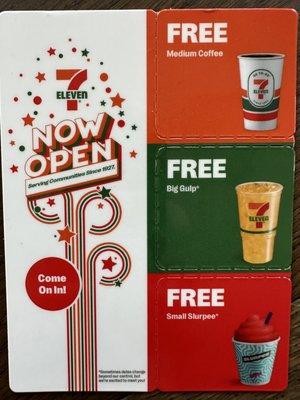 Coupon from 124 W Pine st 7-Eleven